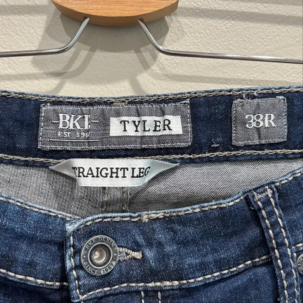 BKE Men’s Tyler Straight Leg Jeans Dark Blue - Size: 38 Regular
